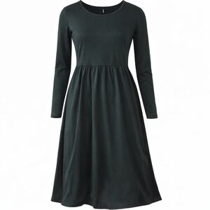 DB Moon Green Long Sleeve Swing Dress Medium NWOT Empire Waist Midi